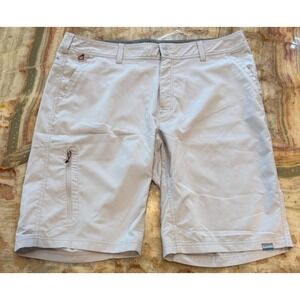 Simms Mens SolarFlex Guide Fishing Cargo Shorts Beige Hiking Outdoor Size 38